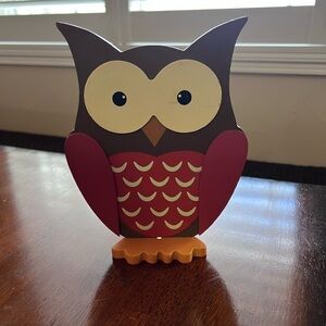 Charming Brown and Red Owl Figurine